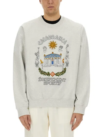 Casablanca Grey Long Sleeves Printed Sweatshirt