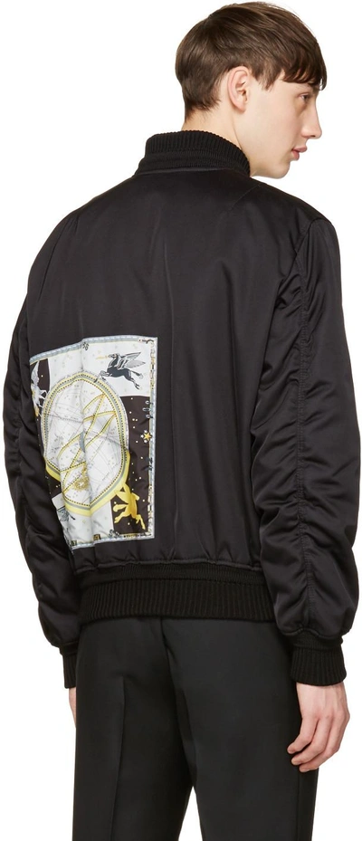 Shop Versace Black Patch Bomber Jacket