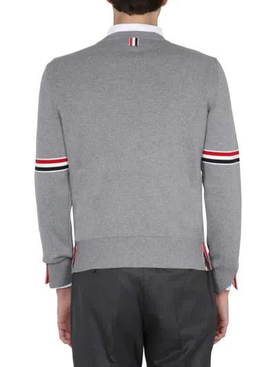 Thom Browne Rib Stitch Wool Sweater In Gray