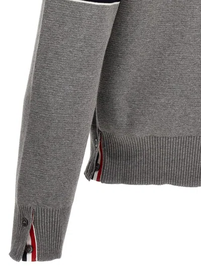 Thom Browne Rib Stitch Wool Sweater In Gray
