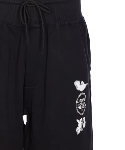 Y-3 Logo Trackpants Cuffed Bottoms In Black