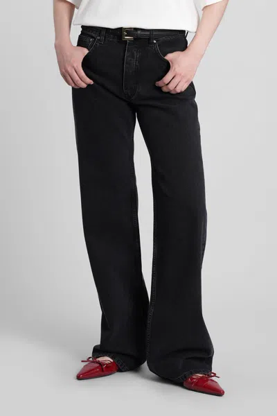 Anine Bing Hugh Jeans In Black Cotton In Black
