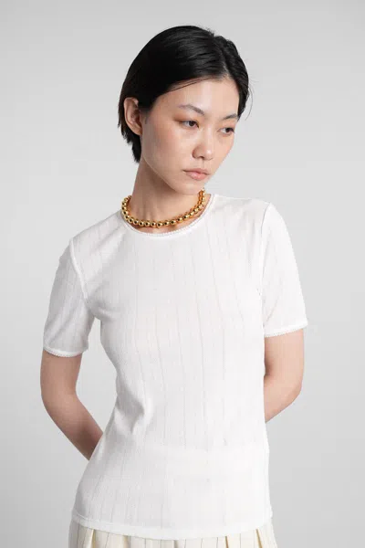 Anine Bing Pia T-shirt In White Polyester In White