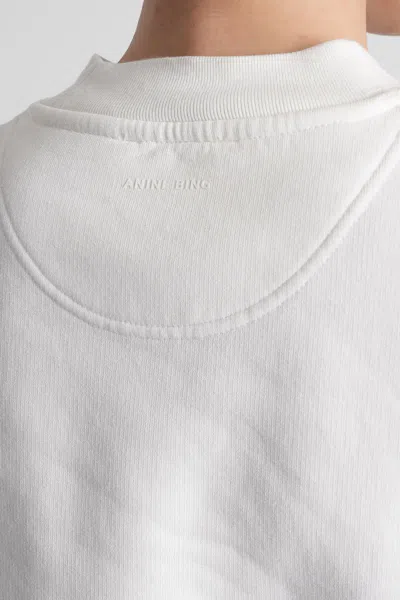 Anine Bing Jay Printed Cotton-jersey Sweatshirt In White