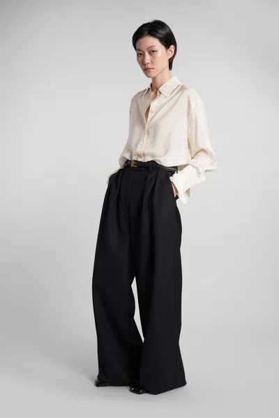 Anine Bing Lou Pants In Black Polyester In Black