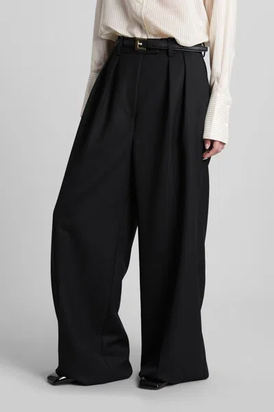 Anine Bing Lou Pants In Black Polyester In Black