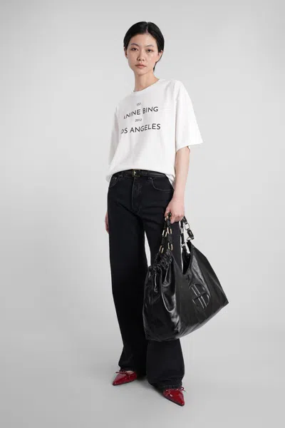 Anine Bing Round Neck Short Sleeve T-shirt In White