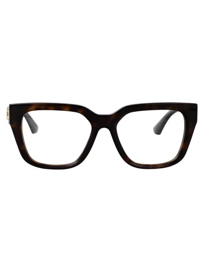 Burberry Dark Havana Acetate Glasses In Black