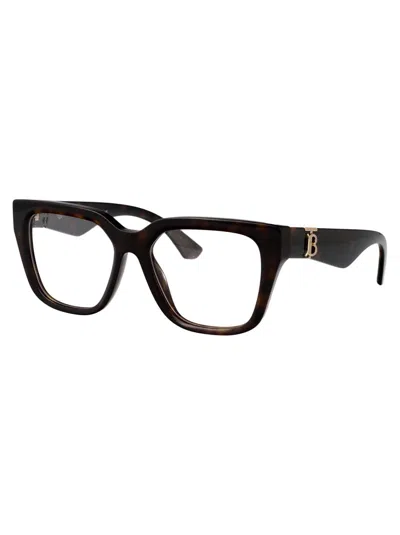 Burberry Dark Havana Acetate Glasses In Black
