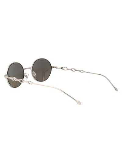 Diesel Argento Lucido Metal Sunglasses In Gray