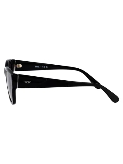 Diesel Nero Lucido Acetate Sunglasses In Black