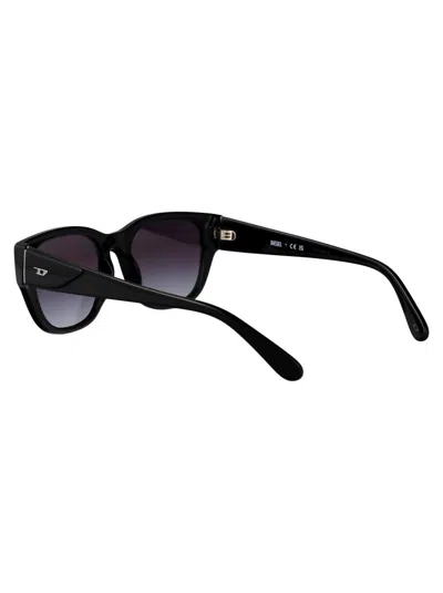 Diesel Nero Lucido Acetate Sunglasses In Black