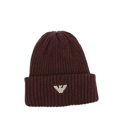 Emporio Armani Bonnet Hat Accessories In Burgundy