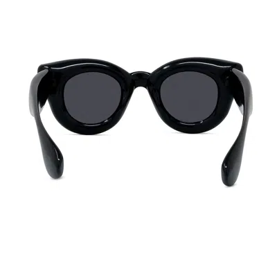 Loewe Inflated Lw 40118 I 01a Round Sunglasses In Black