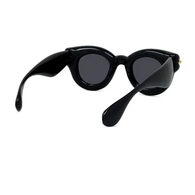 Loewe Inflated Lw 40118 I 01a Round Sunglasses In Black