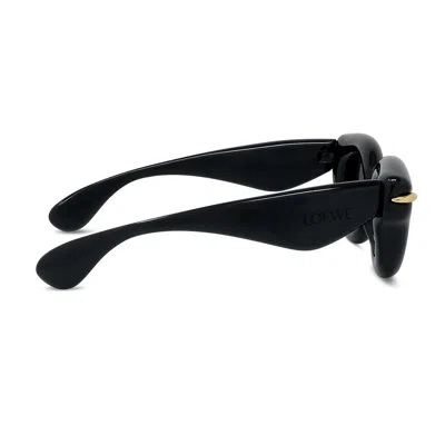 Loewe Inflated Lw 40118 I 01a Round Sunglasses In Black