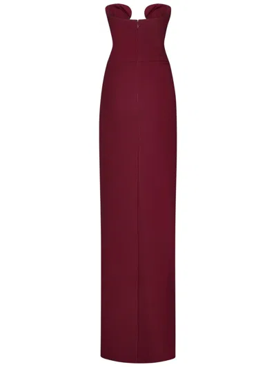 Nensi Dojaka Cut-out Side-slit Maxi Dress In Burgundy