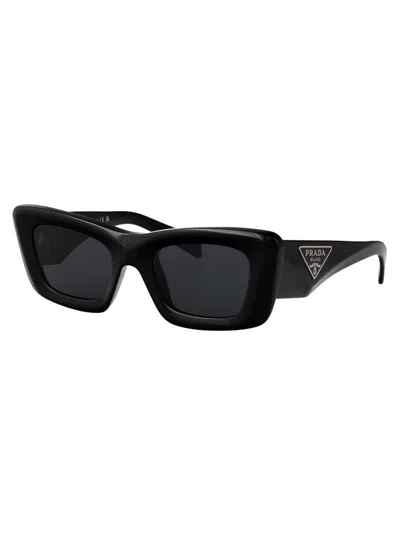 Prada Black Acetate Sunglasses In Black