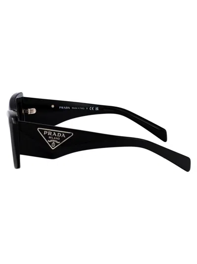 Prada Black Acetate Sunglasses In Black