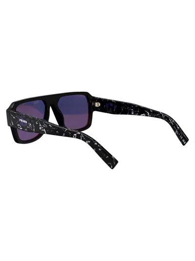Prada Black Acetate Sunglasses In Black