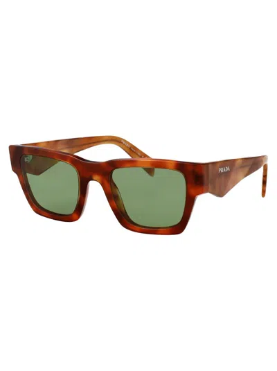 Prada Cognac Tortoise Acetate Sunglasses In Brown