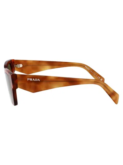 Prada Cognac Tortoise Acetate Sunglasses In Brown
