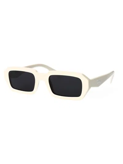 Prada White Acetate Sunglasses In White
