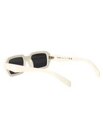 Prada White Acetate Sunglasses In White