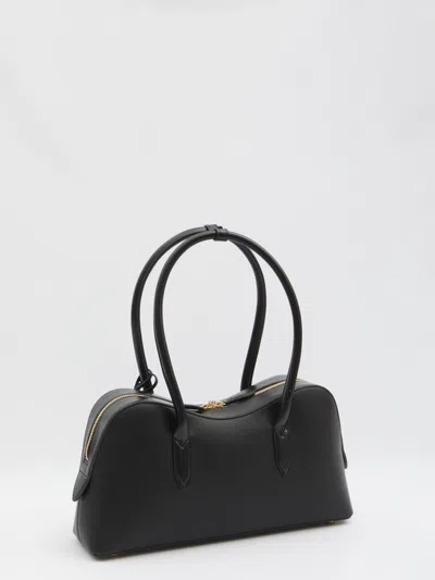 Stella Mccartney Stella Ryder Logo-embossed Embellished Textured Vegan Leather Tote In Black