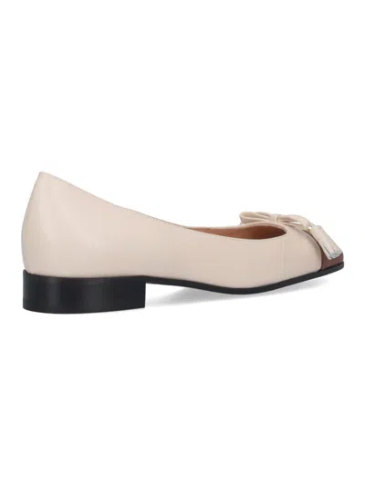 Valentino Garavani Valet Du Roi Kidskin Ballerina 25mm Woman Butter/tobacco 42 In Neutral