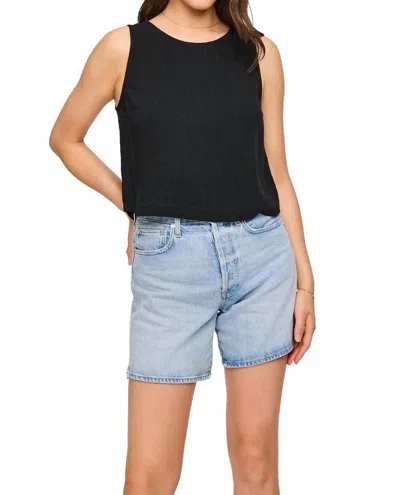 Gentle Fawn River Linen Tank Top In Black In Black