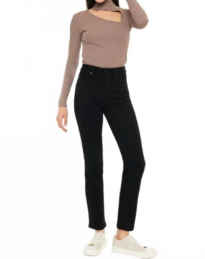 Kancan Melinda High Rise Slim Straight Jeans In Black In Black