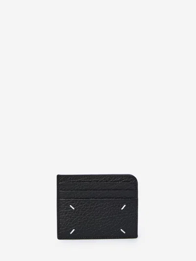 Maison Margiela Black Four Stitches Card Holder Men In Black