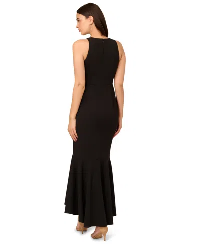 Adrianna Papell Ruffle Crepe Mermaid Gown In Black