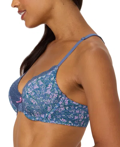 Maidenform Comfort Devotion Extra Coverage Lace Shaping Underwire Bra 9404 In Blue