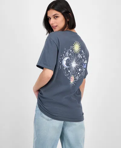 Rebellious One Juniors' Celestial Graphic Boyfriend T-shirt