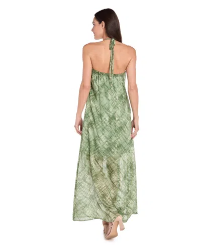 R & M Richards 4136 Long Maxi Formal Print Dress In Green