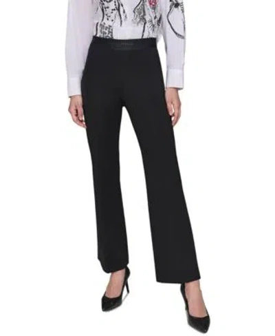 Karl Lagerfeld Womens Pull On Boot Cut Pants Xs P Xl In Black