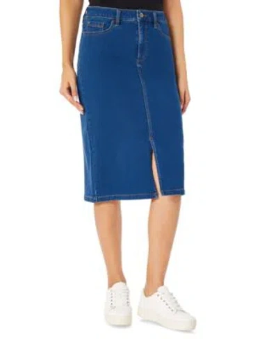 Jones New York Womens 5 Pocket Denim Midi Pencil Skirt 2 16p
