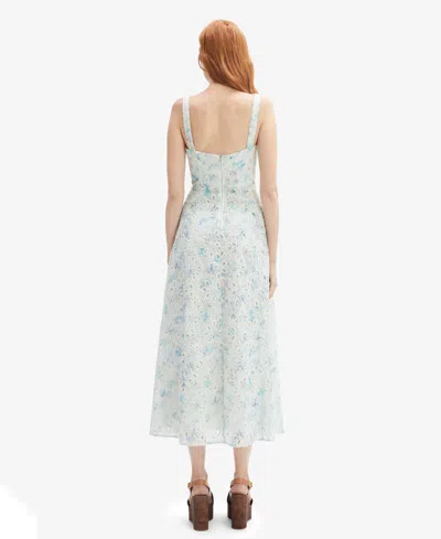 Bardot Adaline Eyelet Embroidered Corset Midi Dress In White
