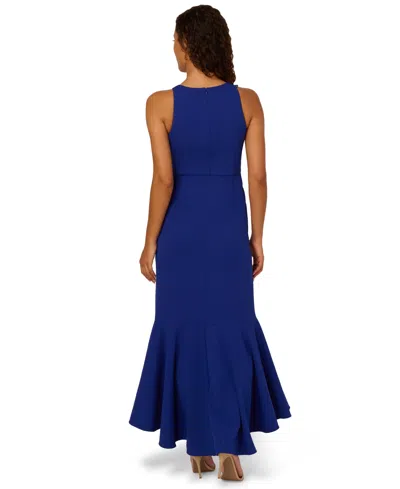 Adrianna Papell Women's Cascading-ruffle Crepe Gown In Blue