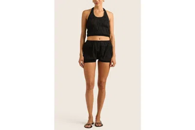 Hope And May Bebi Cotton Halter Neck Top In Black