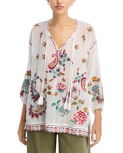 Johnny Was Margot Embroidered Blouse In Multi