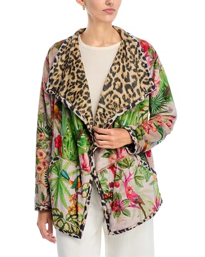Johnny Was Joan Wrap Printed Jacket In Animal Print