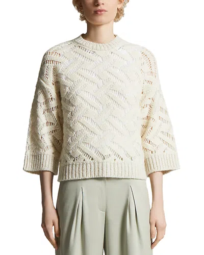 Peserico Textured Three Quarter Sleeve Sweater In Neutral