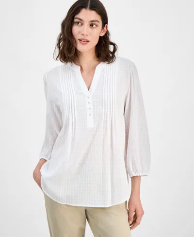 Tommy Hilfiger Women's 3/4-sleeve Pintuck Tunic Top