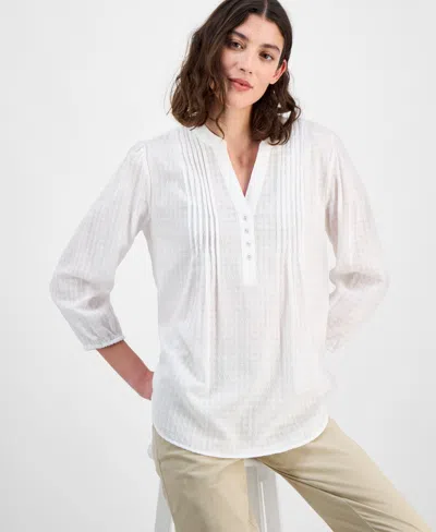 Tommy Hilfiger Women's 3/4-sleeve Pintuck Tunic Top