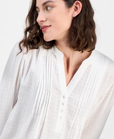 Tommy Hilfiger Women's 3/4-sleeve Pintuck Tunic Top