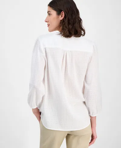 Tommy Hilfiger Women's 3/4-sleeve Pintuck Tunic Top