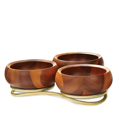 Nambe Braid Gold Condiment Server In Brown